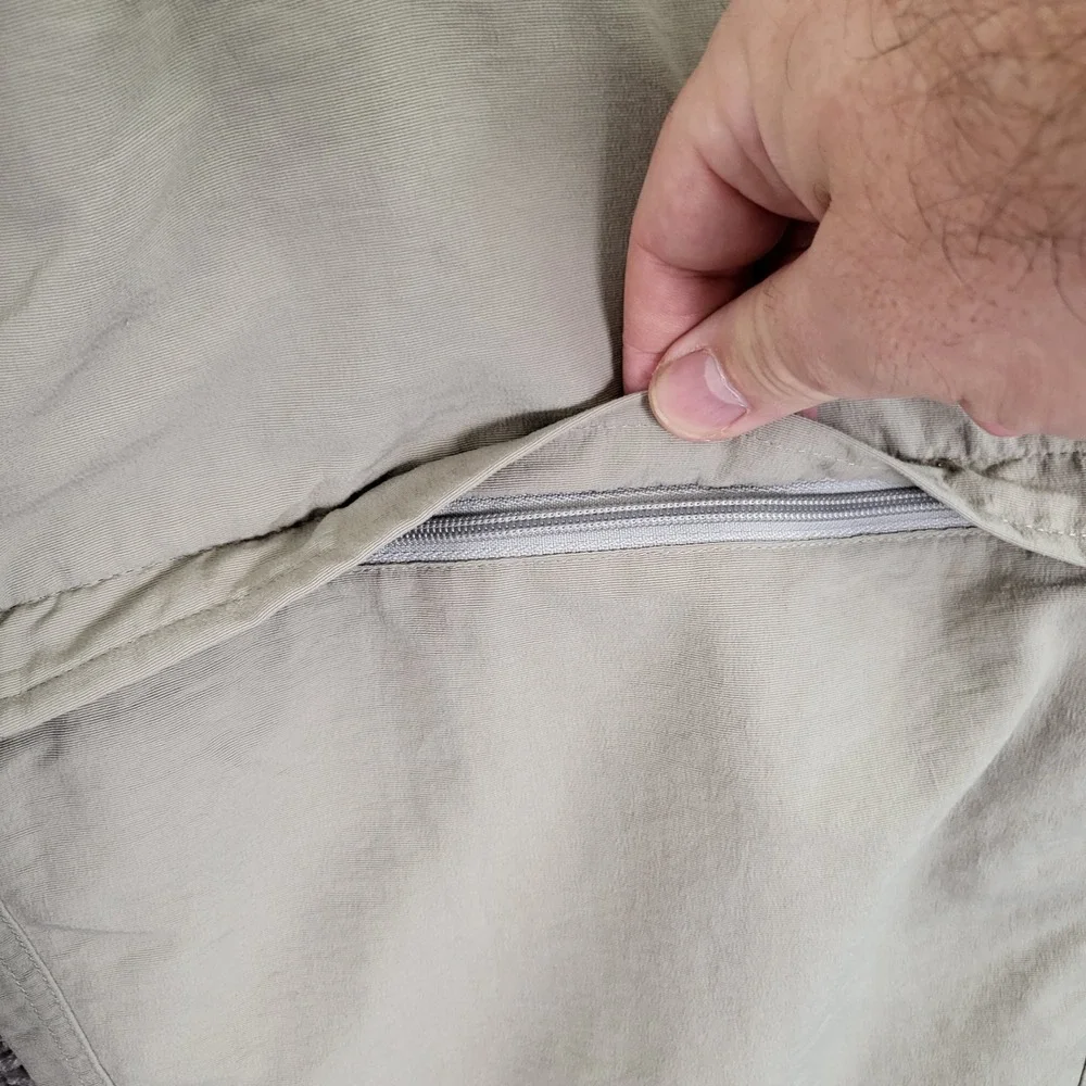 The North Face Convertible Hiking Pants Mens L Beige Outdoor Zip Off Lightweight